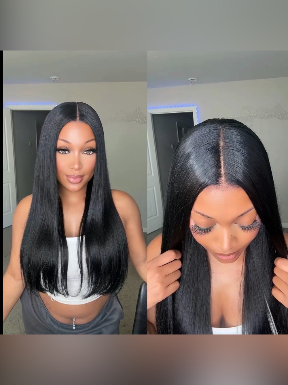WavyTalk Sleek Straight 9x6 Closure Wig - Natural Black